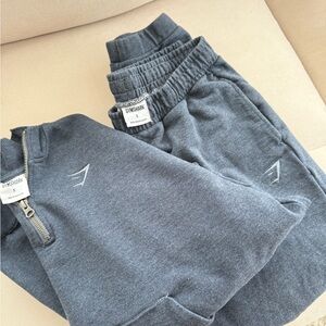 Gymshark Rest Day Sweats- Quarter Zip and Joggers in Heavy Blue Marl